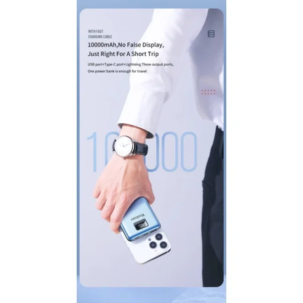 Yoobao Fast Charging Powerbank Built in Cables Lightning & Type C - LC2PRO (10000mAh)
